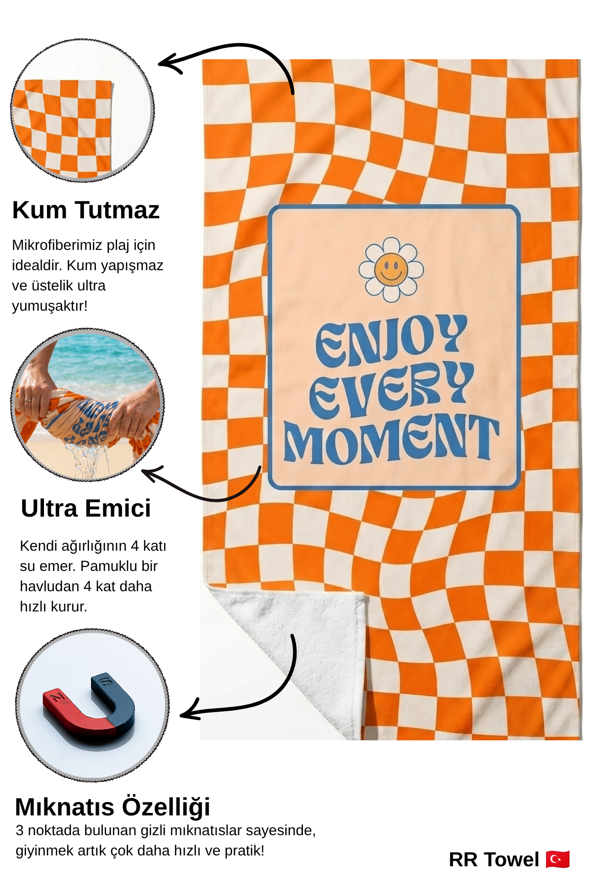 Enjoy | Mıknatıslı Plaj Havlusu