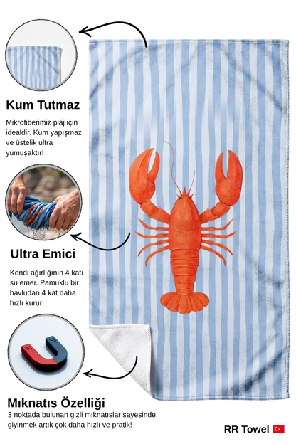Lobster | Mıknatıslı Plaj Havlusu